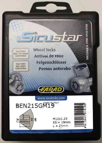 Zajišťovací matice SICUSTAR M14x1,5mm, kužel, zavřená, klíč 19, černé