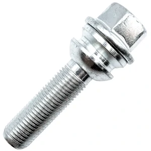 Kolový šroub M14x1,5x58mm, dosedací plocha koule R14 pohyblivá, klíč 19, pozink stříbrný