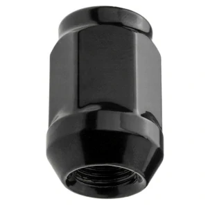 Kolová matice M12x1,5mm, dosedací plocha kužel odlehčená, klíč 17, černý hliník