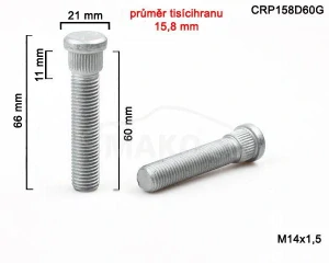 Kolový Svorník M14x1,5x60mm, průměr tisicíhranu 15,8mm, celková délka 66mm