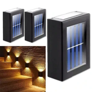 Sada 3ks LED solární venkovní nástěnné světlo 2x SMD LED, barva teplá bílá