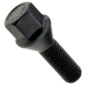 Kolový šroub M12x1,5x28mm, dosedací plocha kužel, klíč 17, černý pozink