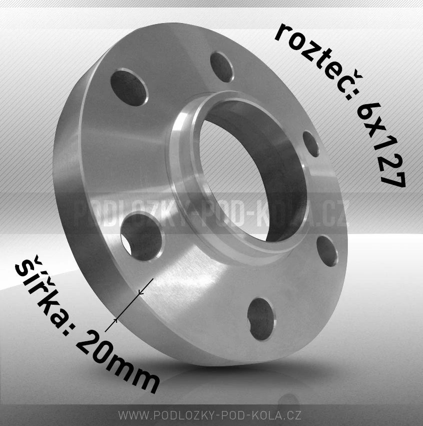 Rozšiřovací podložka, šíře 20mm, rozteč 6x127 - průchozí, 1ks