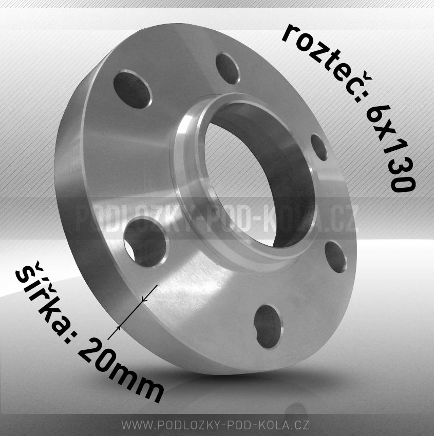Rozšiřovací podložka, šíře 20mm, rozteč 6x130 - průchozí, 1ks