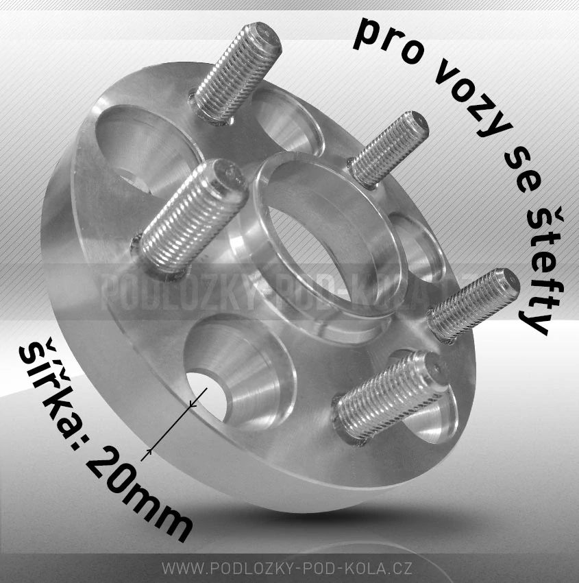 Podložky - rozteč 5x114,3, šíře 20mm pro vozy se štefty, 1ks