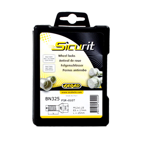 Zajišťovací šrouby SICURIT M12x1,25x25mm, kužel, klíč 17