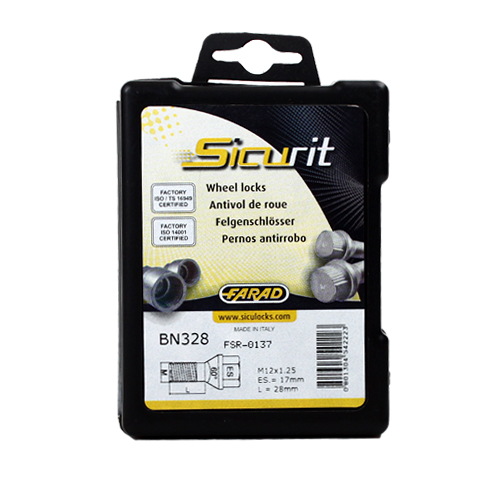 Zajišťovací šrouby SICURIT M12x1,25x28mm, kužel, klíč 17