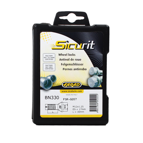 Zajišťovací šrouby SICURIT M12x1,25x30mm, kužel, klíč 17