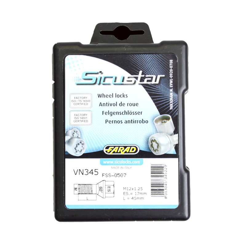 Zajišťovací šrouby SICUSTAR M12x1,25x45mm, kužel, klíč 17