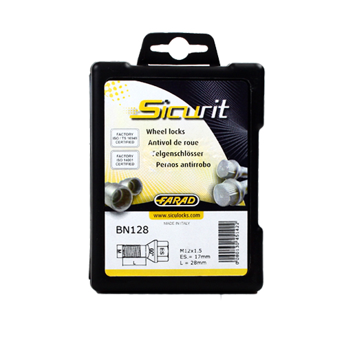 Zajišťovací šrouby SICURIT M12x1,5x28mm, kužel, klíč 17