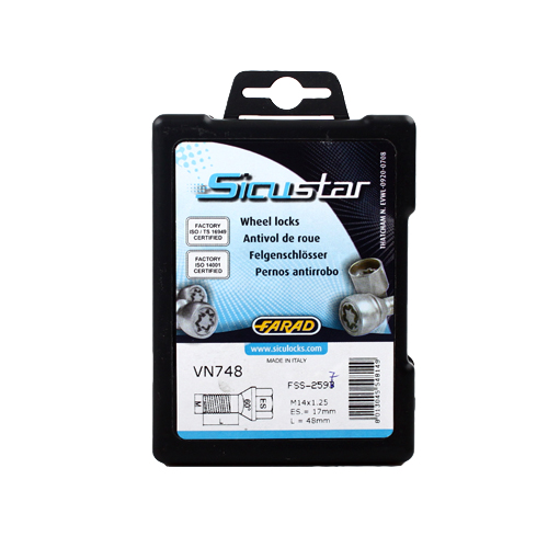 Zajišťovací šrouby SICUSTAR M14x1,25x48mm, kužel, klíč 17