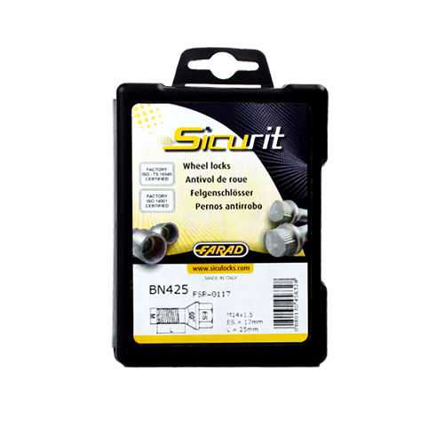 Zajišťovací šrouby SICURIT M14x1,5x25mm, kužel, klíč 17