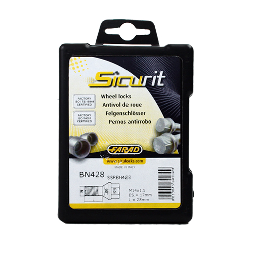 Zajišťovací šrouby SICURIT M14x1,5x28mm, kužel, klíč 17