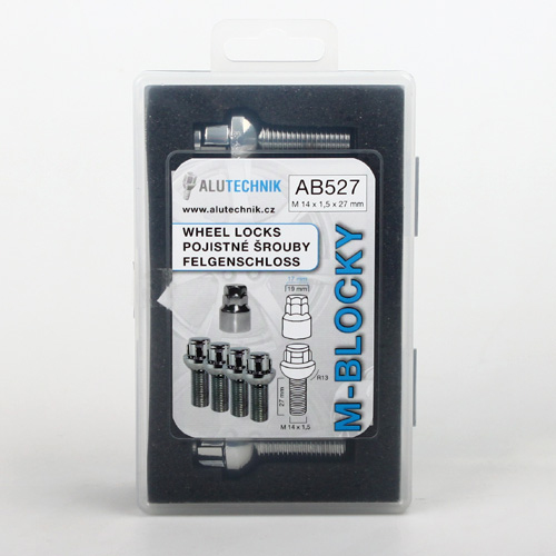 Zajišťovací šrouby M-BLOCKY M14x1,50x27mm, koule R13, klíč 17/19