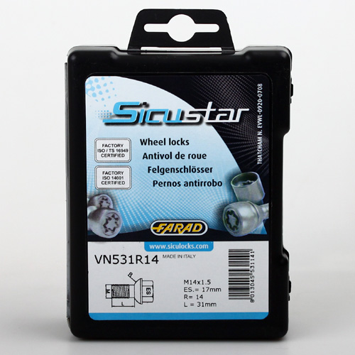 Zajišťovací šrouby SICUSTAR M14x1,5x31mm, koule R14, klíč 17