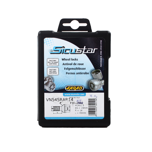 Zajišťovací šrouby SICUSTAR M14x1,5x45mm, kulová R14 (pohyblivá), klíč 19