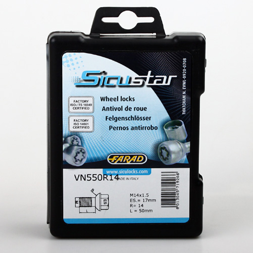 Zajišťovací šrouby SICUSTAR M14x1,5x50mm, koule, klíč 17