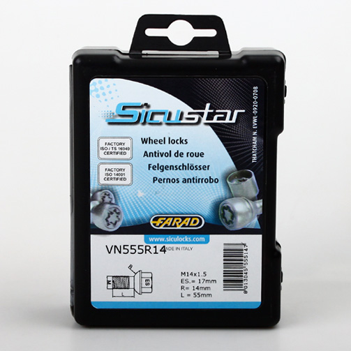 Zajišťovací šrouby SICUSTAR M14x1,5x55mm, koule, klíč 17