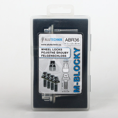 Zajišťovací šrouby M-BLOCKY M12x1,25x36mm, plochá s podložkou, klíč 17/19