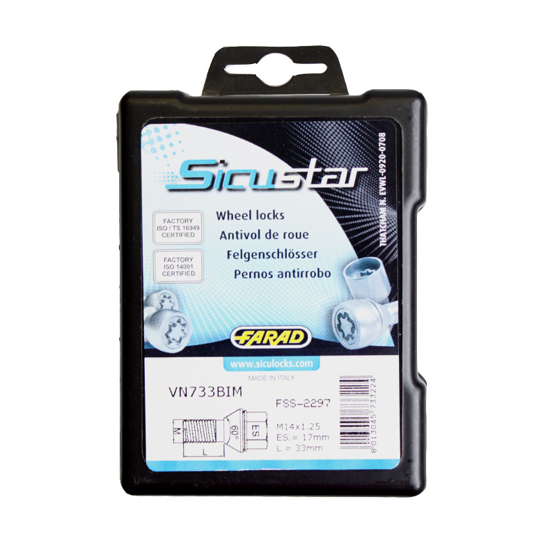 Pojistné šrouby SICUSTAR M14x1,25x33mm, kužel (pro změnu rozteče), klíč 17