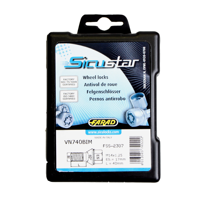 Zajišťovací šrouby SICUSTAR M14x1,25x33mm, kužel (pro změnu rozteče), klíč 17