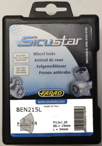 Pojistné matice SICUSTAR M12x1,25mm, kužel, zavřená, klíč 19, černé