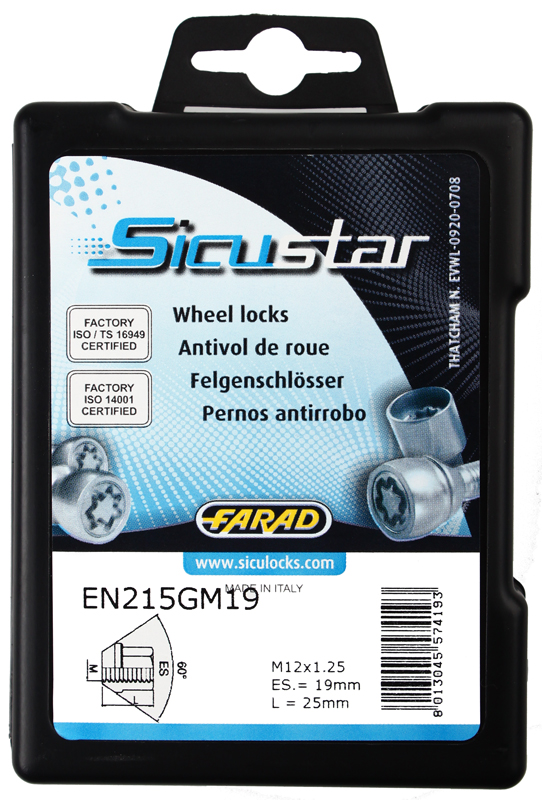 Zajišťovací matice SICUSTAR M12x1,25mm, kužel, otevřená, klíč 19