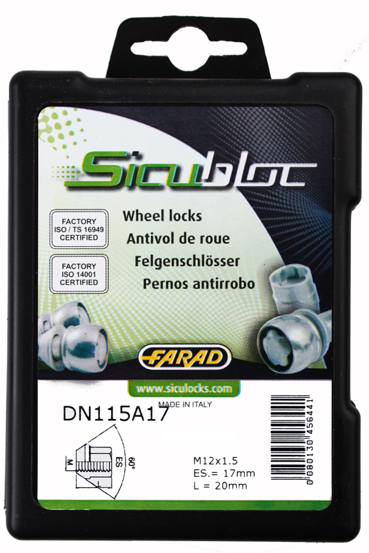 Zajišťovací matice SICUBLOC M12x1,50mm, kužel, uzavřená, klíč 19