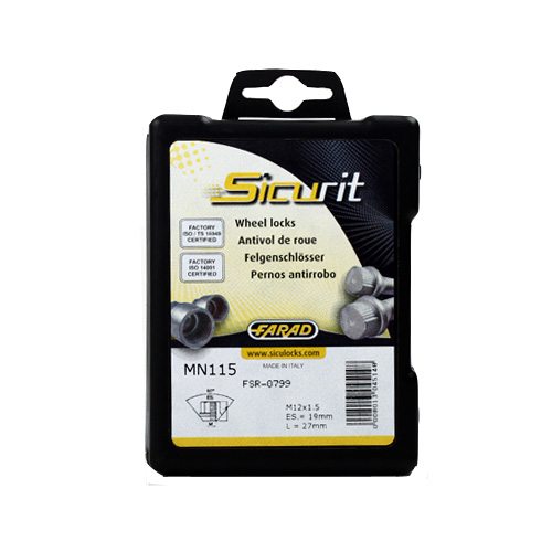 Zajišťovací matice SICURIT M12x1,5mm, kužel, otevřená, klíč 19