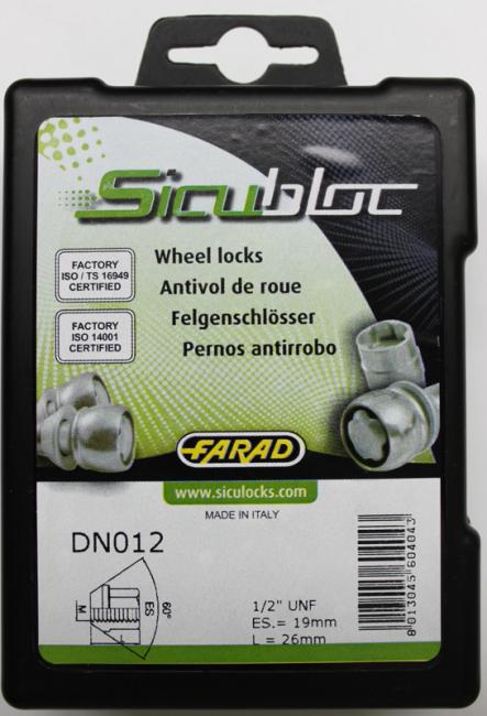 Zajišťovací matice SICUBLOC 1/2 UNF pojistné matice, kužel, klíč 19