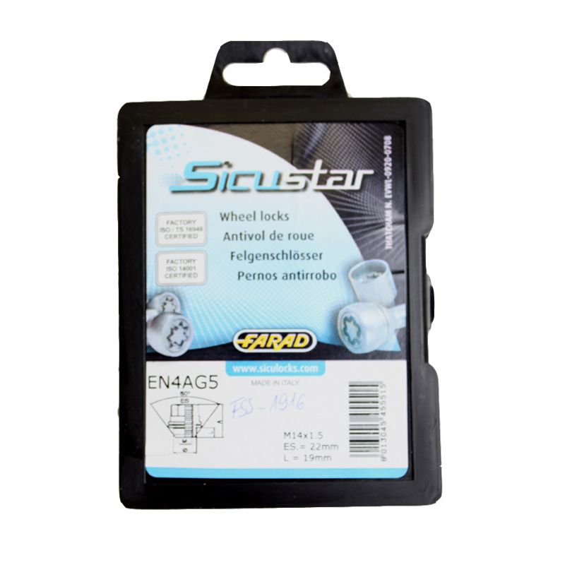 Zajišťovací matice SICUSTAR M14 x 1,5mm, plochá s podložkou, klíč 22