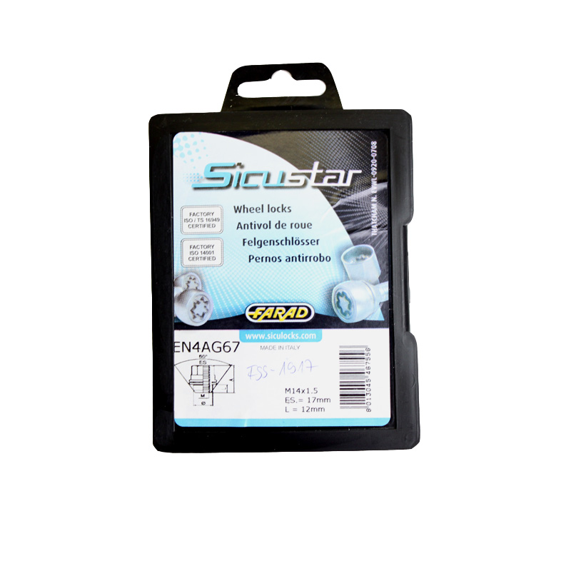 Zajišťovací matice SICUSTAR M14x1,5mm, plochá s podložkou, klíč 19