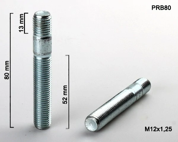 Kolový Svorník M12x1,25x50+15mm, oboustranný závit, celková délka 80mm