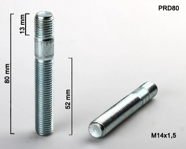 Kolový Svorník M14x1,5x50+15mm, oboustranný závit, celková délka 80mm