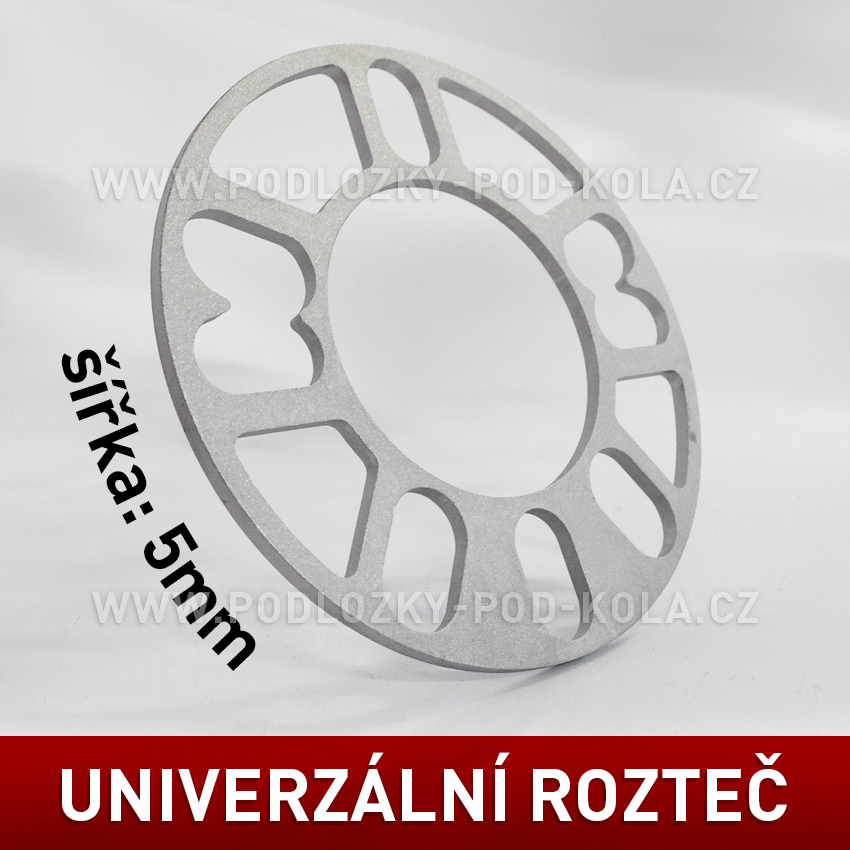 AKCE - 5mm podložka pod kola univerzální, rozteč variabilní - průchozí, 1ks