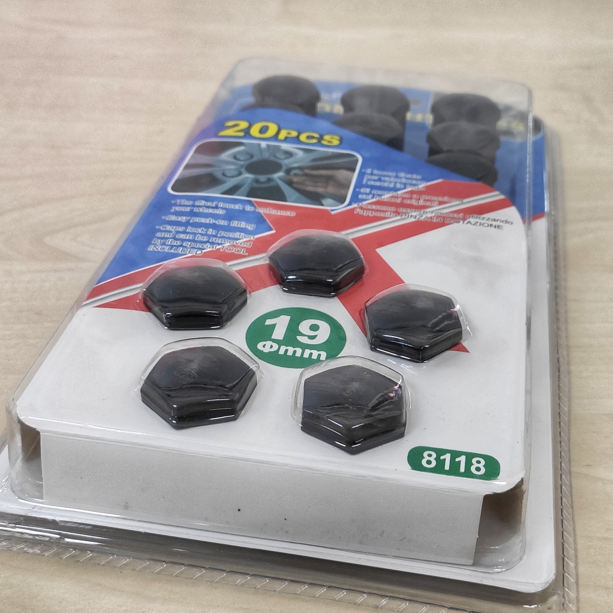 Krytky na šrouby, velikost 19mm, černé, sada 20ks