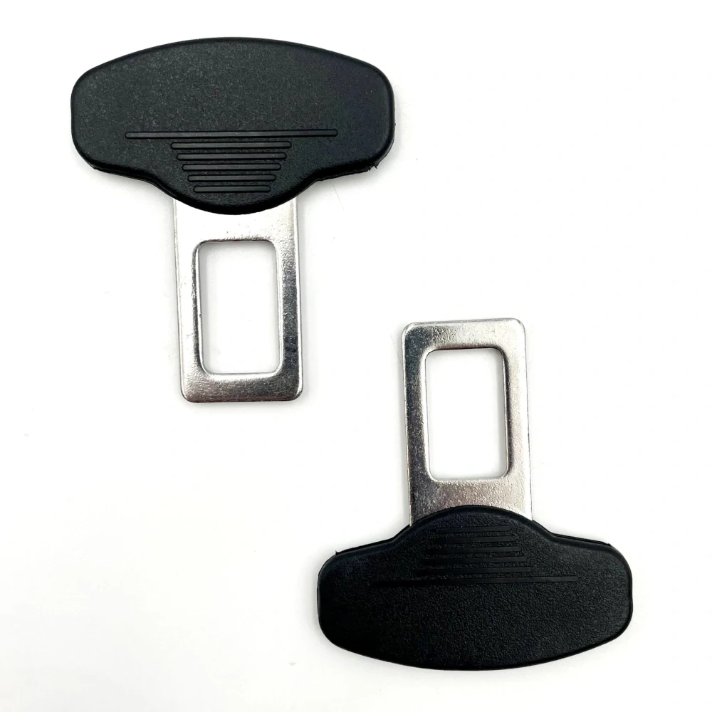 Záslepka bezpečnostního pásu BLACK , zarážka pásu do auta - kovová, sada 2ks