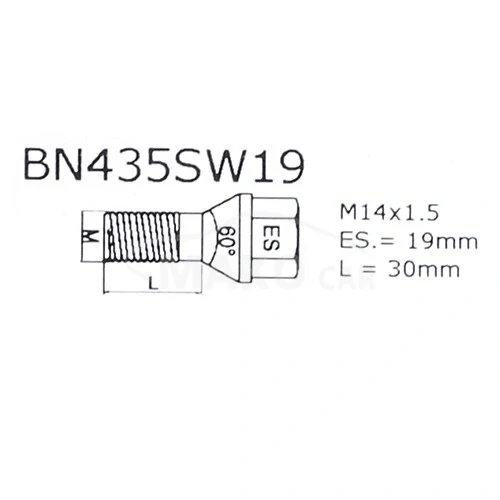 Zajišťovací šrouby SICURIT M14x1,5x35mm, kužel, klíč 19