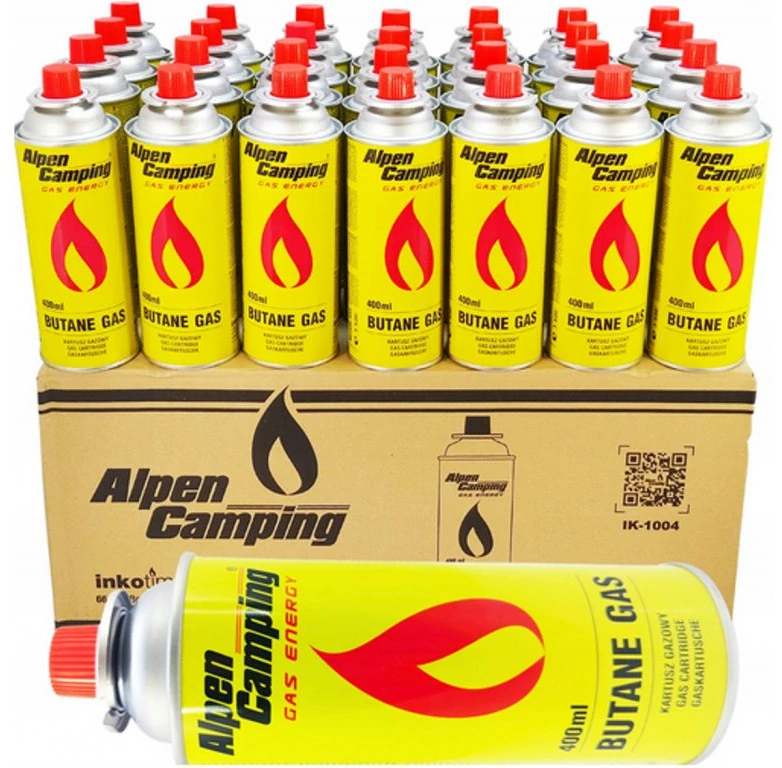 28x plynová kartuše butan do vařičů Alpen Camping 400ml