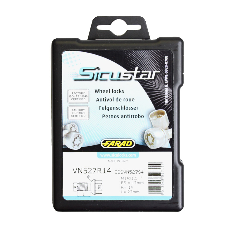 Zajišťovací šrouby SICUSTAR M14x1,5x27mm, koule R14, klíč 17