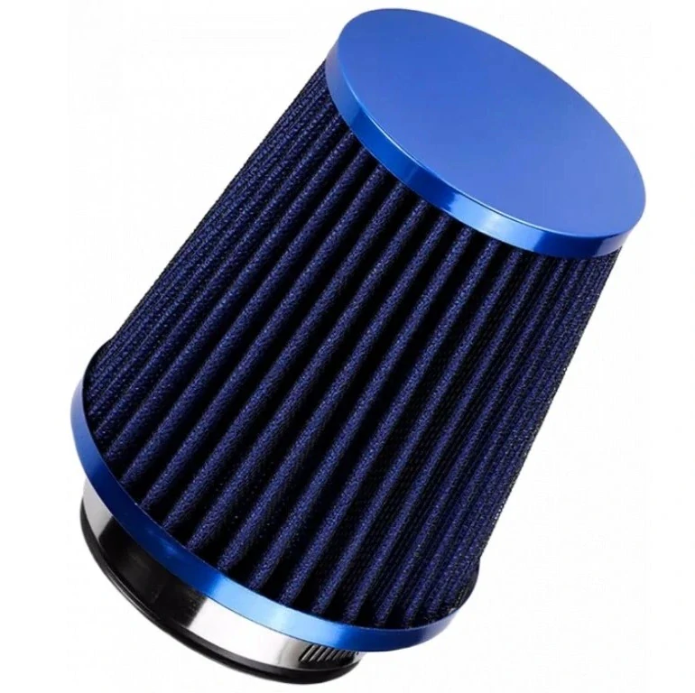 Sportovní vzduchový filtr - universální, barva modrá, průměr vstupu 76mm