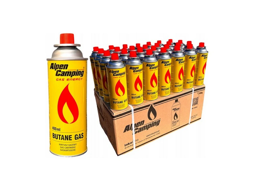 28x plynová kartuše butan do vařičů Alpen Camping 400ml
