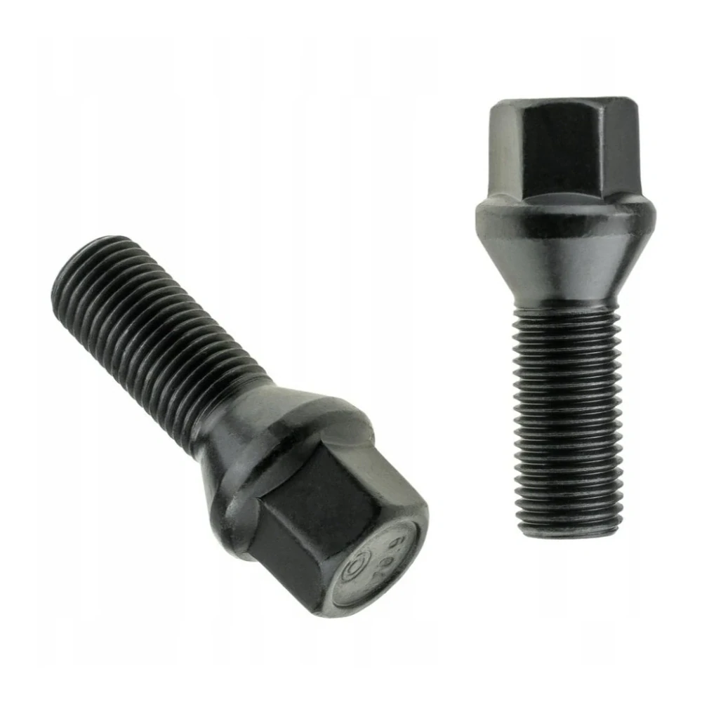 Kolový šroub M12x1,25x28mm, dosedací plocha kužel, klíč 17, černý pozink