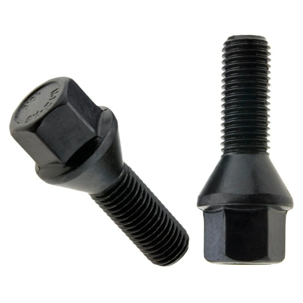 Kolový šroub M14x1,25x27mm, dosedací plocha kužel, klíč 17, černý pozink