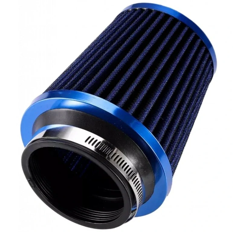 Sportovní vzduchový filtr - universální, barva modrá, průměr vstupu 76mm