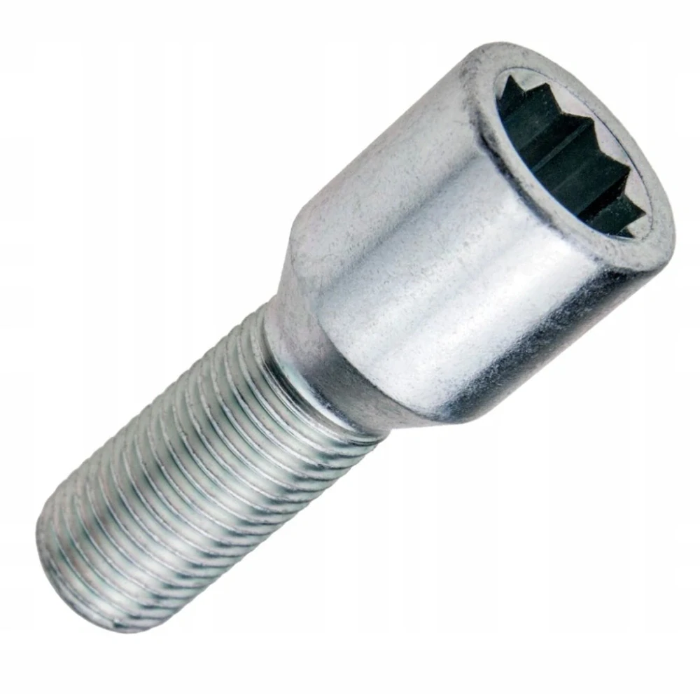 Kolový šroub M14x1,5x28, kužel s vnitřním mnohohranem, průměr hlavy 20, pozink