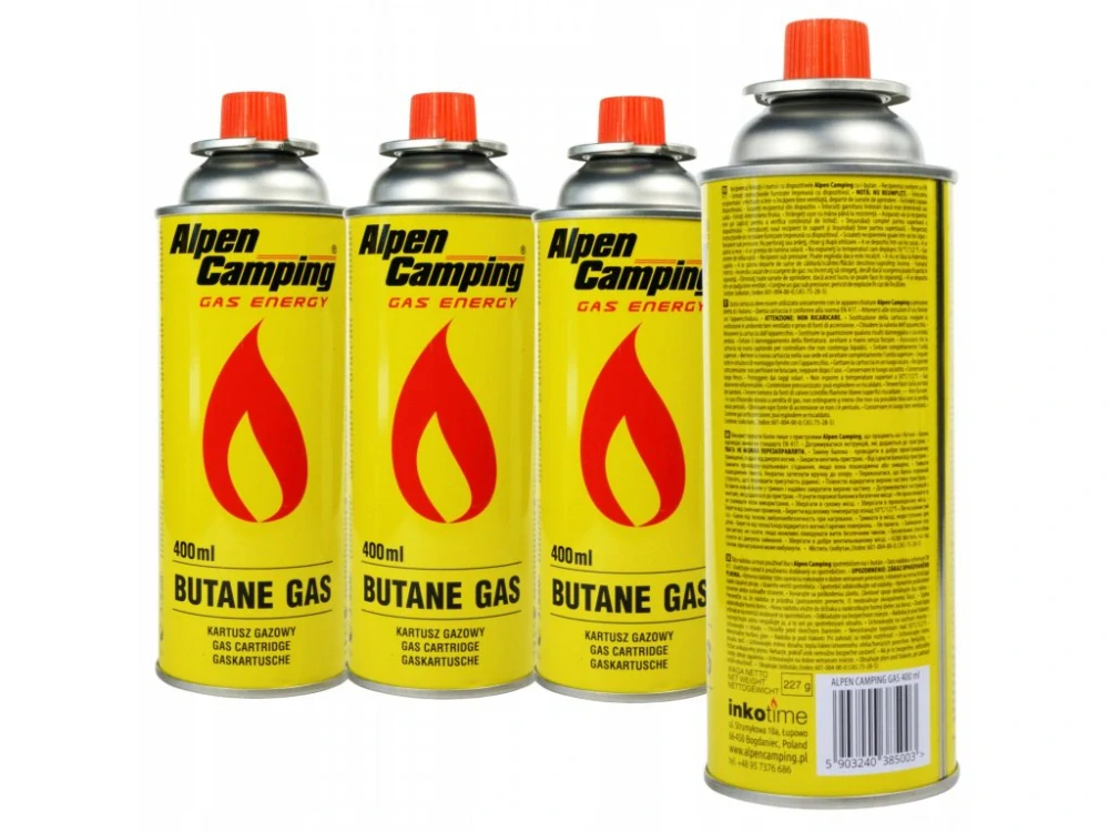 28x plynová kartuše butan do vařičů Alpen Camping 400ml
