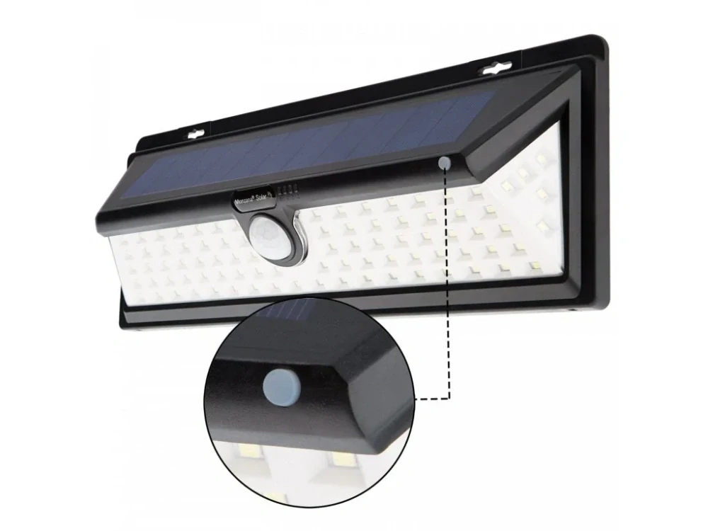 Nástěnné venkovní LED osvětlení s detektorem pohybu, 60 LED