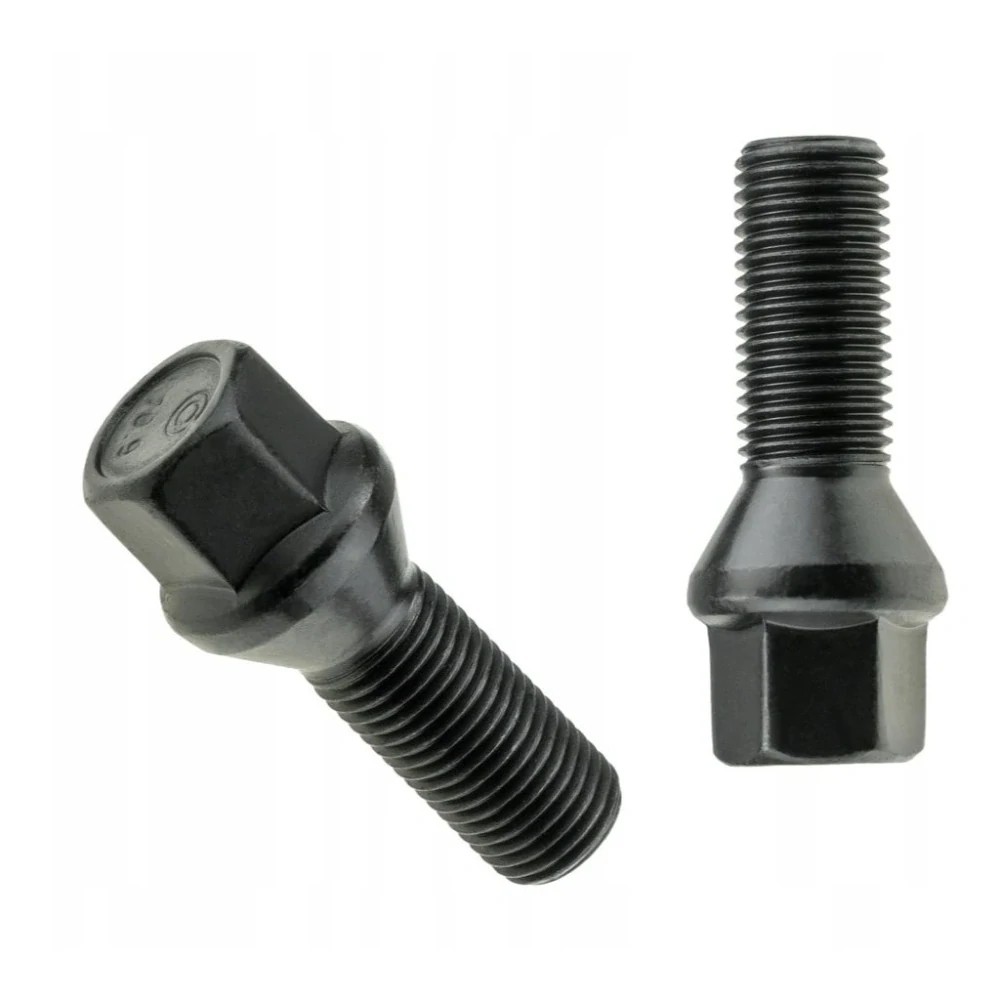 Kolový šroub M12x1,25x28mm, dosedací plocha kužel, klíč 17, černý pozink