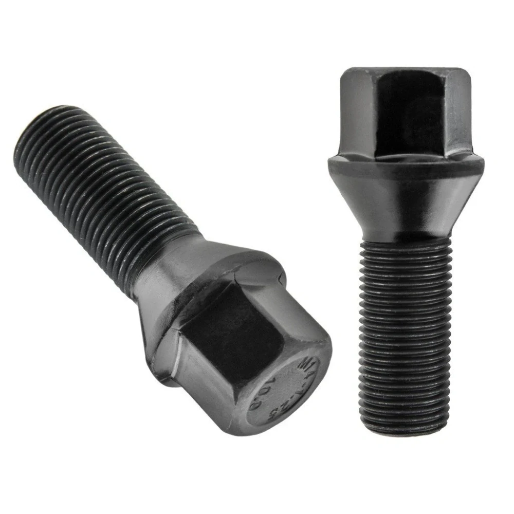 Kolový šroub M14x1,25x27mm, dosedací plocha kužel, klíč 17, černý pozink